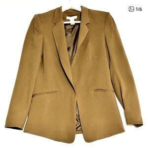 H&M Fitted Single Breasted Blazer Women’s Size 8, Camel / Golden Brown
